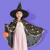 Multicolor Witch Cloak Cape with Hat Gilding Halloween Costumes Kids Halloween Cloak Sets  Baby