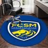 1PC Fcsm Football Club Emblem Round Rug for Livingroom,Bedroom, Palyroom, Chair Rug, Area rug, Circle Carpet, Large Size Fan Christmas gift