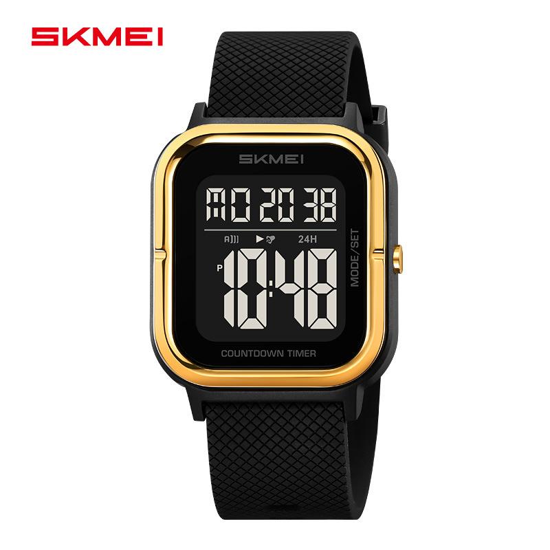 Мужские квадратные многофункциональные светящиеся электронные часы с обратным отсчетом, студенческие, для активного отдыха, водонепроницаемые электронные часы