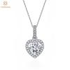 100% стерлинговое серебро 925 пробы VVS1 3EX D цвет 1.2CT 7MM огранка сердце настоящий муассанит бриллиант драгоценный камень кулон ожерелье ювелирные изделия GRA