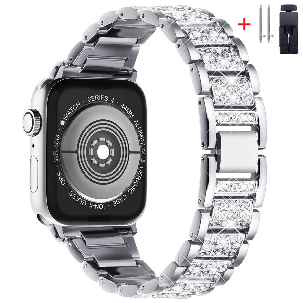 Женский ремешок для Apple Watch ultra 2, ремешок серии 9, 8, 7, 49 мм, 41 мм, 45 мм, 40 мм, 44 мм, браслет с бриллиантами iWatch 6, 5, 4, 3, 2, 1 Se, 38 мм, 42 мм, correa