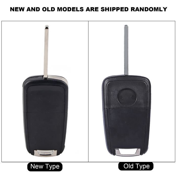 Replacement Shell for 3-Button Folding Remote Key for Vauxhall Opel Zafira Astra Insignia Holden (Black)