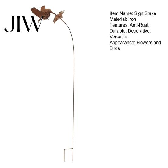 Easy Install Lawn Ornaments Wrought Iron Hummingbird Flower Garden Stake, Decorative Metal Yard Art, Decor Anti-Rust Sign for Balcony Windowsill