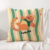 Kawaii Cute Cat Cushion Cover Natural Linen Organic Fabric DoubleSided Printing Sofa Home Decor Breathable Bed Pillow