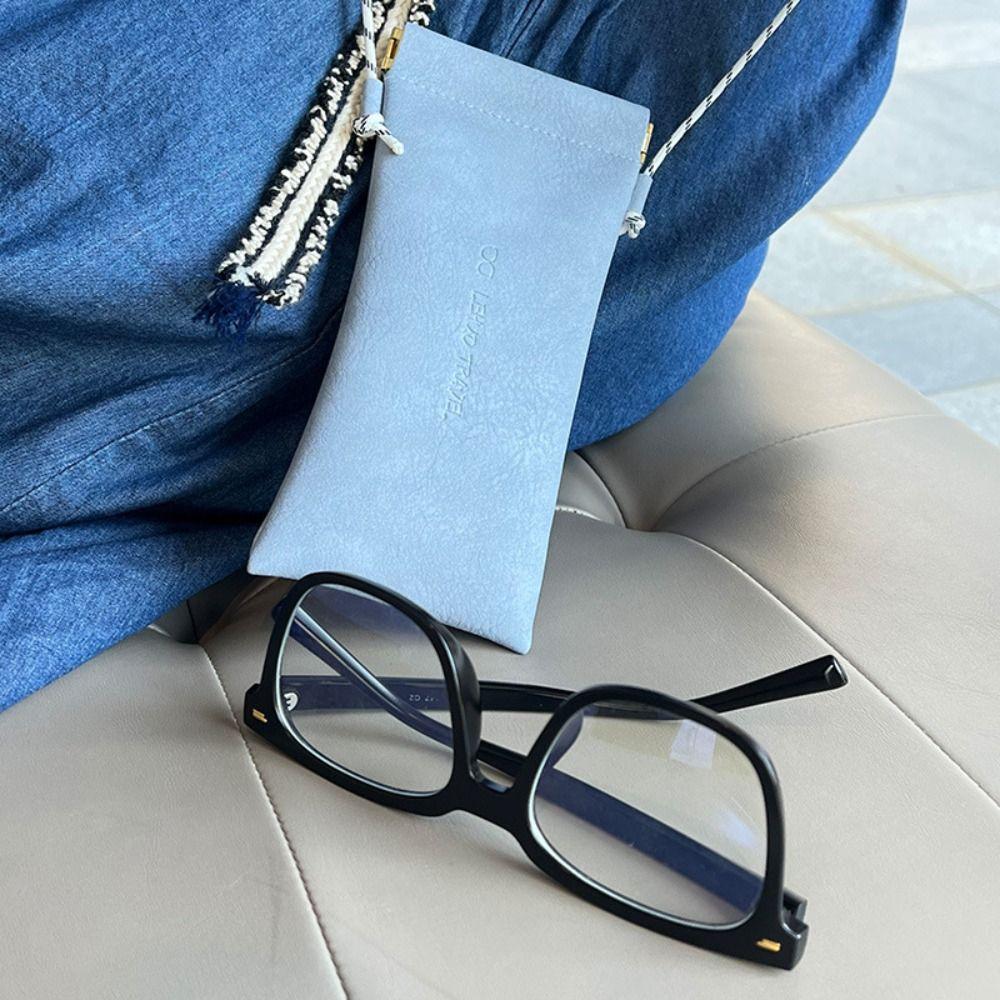Self-closing PU Leather Glasses Bag Eyewear Protector Case Sunglasses Eyeglass Bag Male