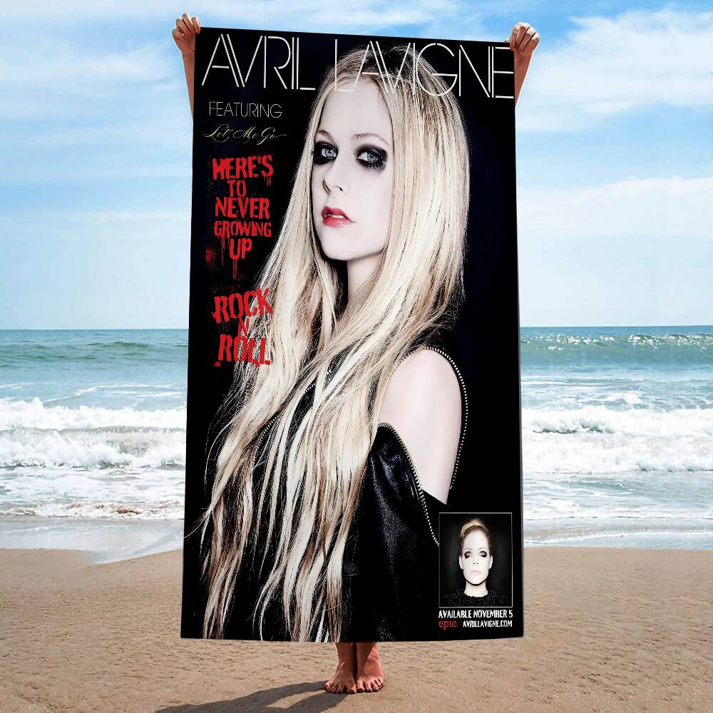 Звездный Певец A-avril Lavigne-s Микрофибровое Одеяло Быстросохнущие Пляжные Полотенца Большого Размера с Печатью Супервпитывающее Полотенце-Одеяло для Бассейна