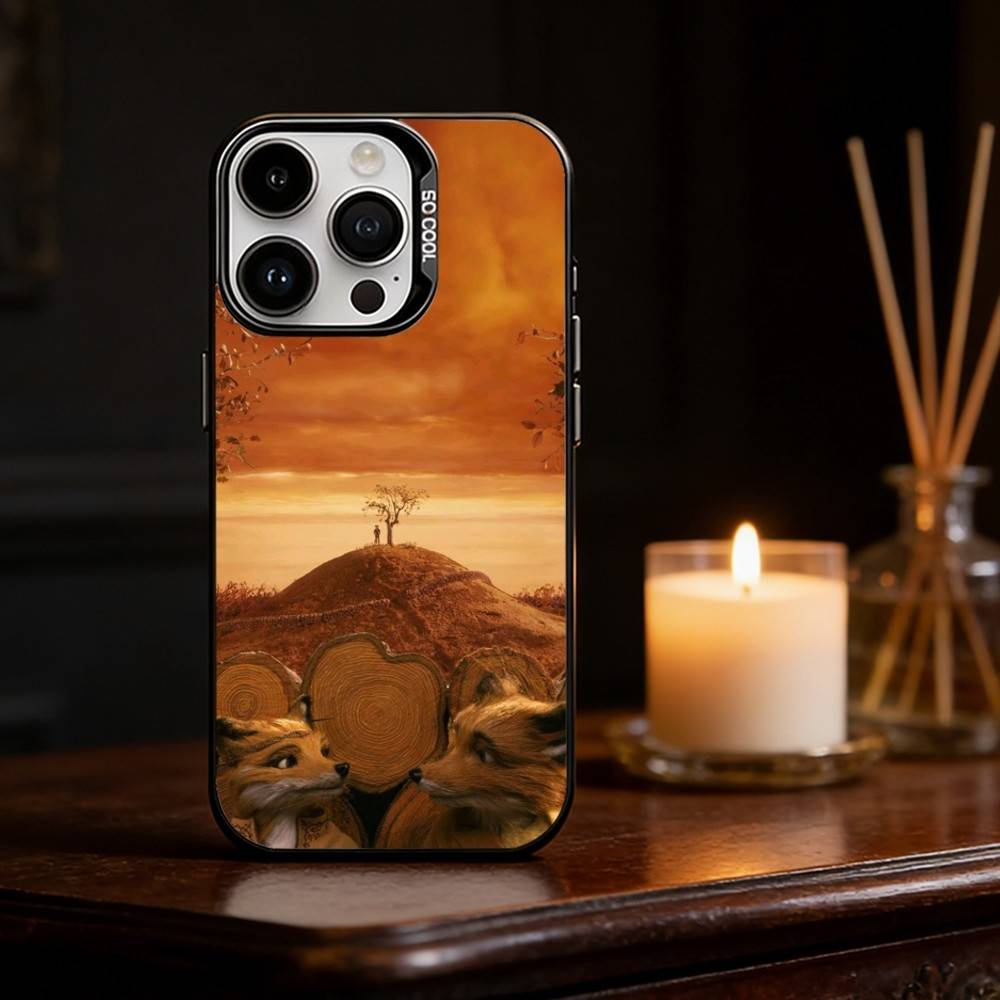 F-Фантастический Мистер Ф-Лис Чехол для Телефона Для iPhone 17 16 15 14 13 12 11 Pro Max Plus Серебристый Матовый Черный Чехол