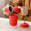 Palace style travel tea set, outdoor convenient ceramic creative one pot, three cups of express cup souvenir