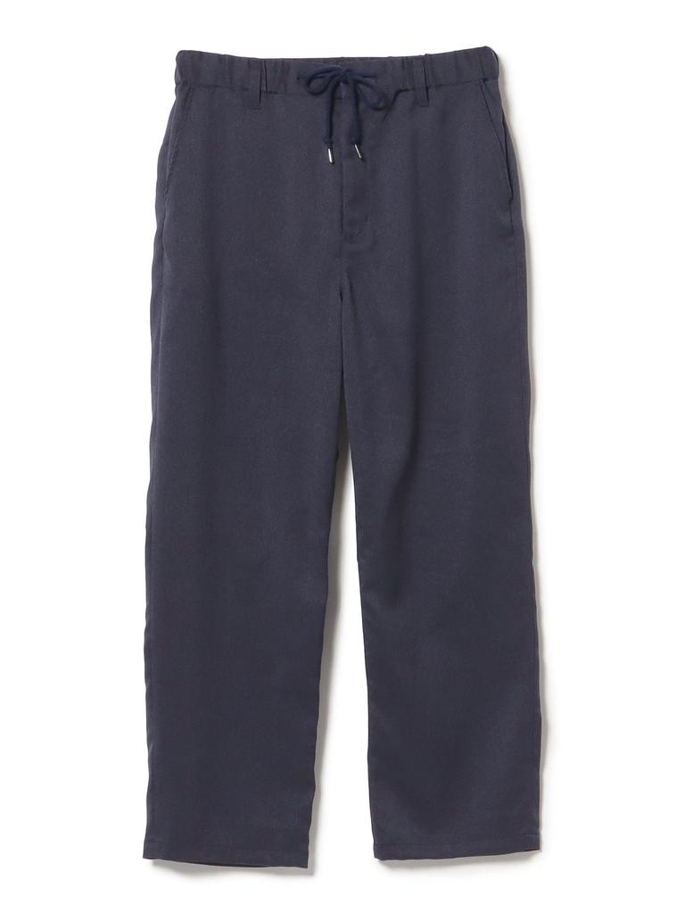 Beams Heart Men's Polymelange Twill Wide-Leg Pants, Navy, XL