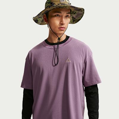Nike ACG Quick Dry T Shirts Men's Dust Purple Crew Neck Moderate