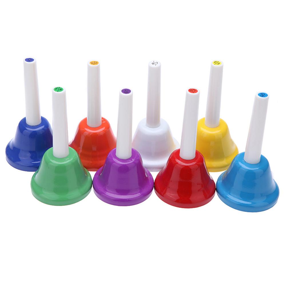 Handbell Hand Bell 8 Note Metal Colorful Kid Children Musical Toy Percussion Instrument