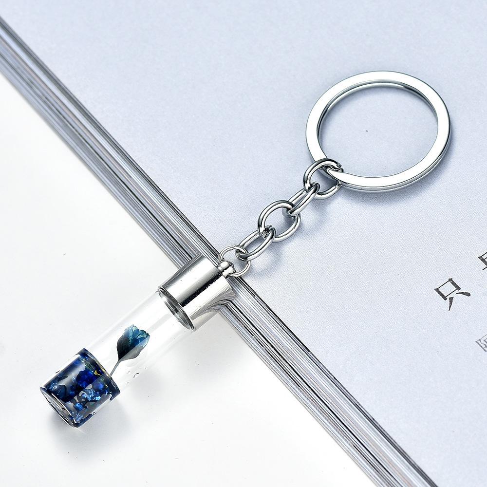 Модный подарок Вечный цветок стеклянная бутылка сверкающий брелок брелок для ключей сумка кулон