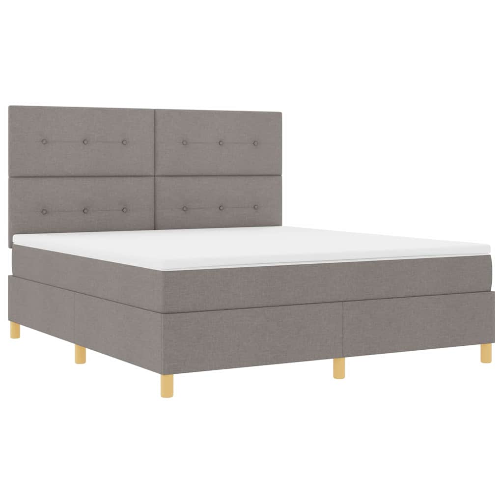 Box Spring Bed with Mattress Taupe 180 x 200 cm Fabric