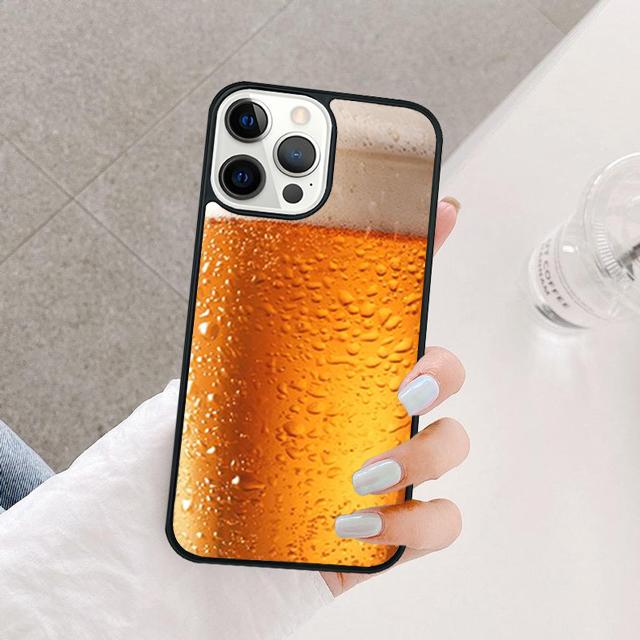Чехол-бампер для iPhone 17 Air 15 16 14 13 12 Pro Max 11 Pro Max Plus с изображением бокала алкоголя и пива