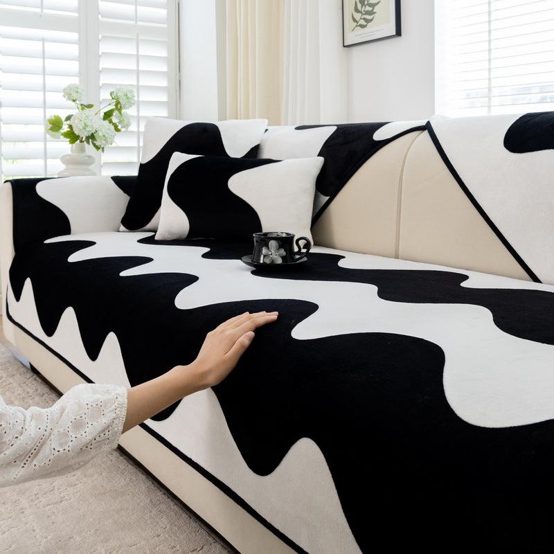 Sofa Cushion New Four-Season Universal High-End Fixed Non-Slip Chenille Cover Leather Sofa Special Seat Cushion