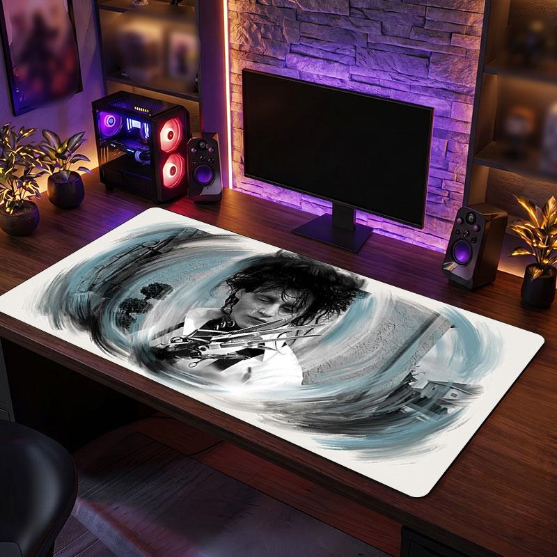 Big Mouse PadEdward Scissorhands Extended Soft Desk Mat Gaming Office Computer Table Decor Mat