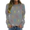 Autumn and Winter New Women's Clothing 3D Digital Printing Fashion Casual Personality Crew Neck Long Sleeve Halloween Sweater