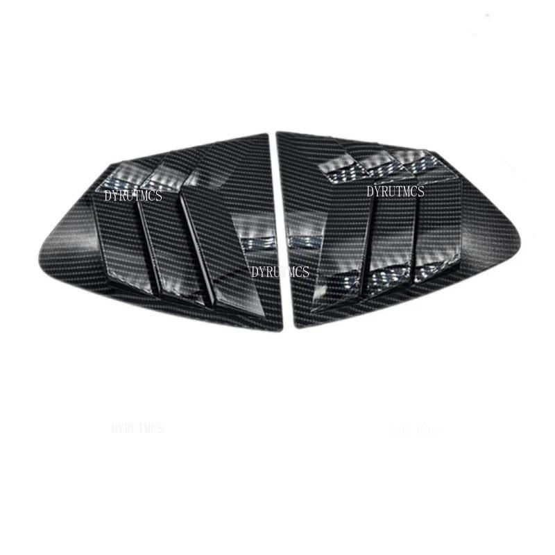 For Honda City 2009 2010 2011 2012-2014 Car Rear Louver Window Side Shutter Cover Trim Sticker Vent Scoop ABS Carbon Fiber ABS