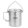 TOMSHOO 750ml Stainless Steel Pot Portable Water Mug Cup with Lid and Foldable Handle Outdoor Camping Cooking Picnic