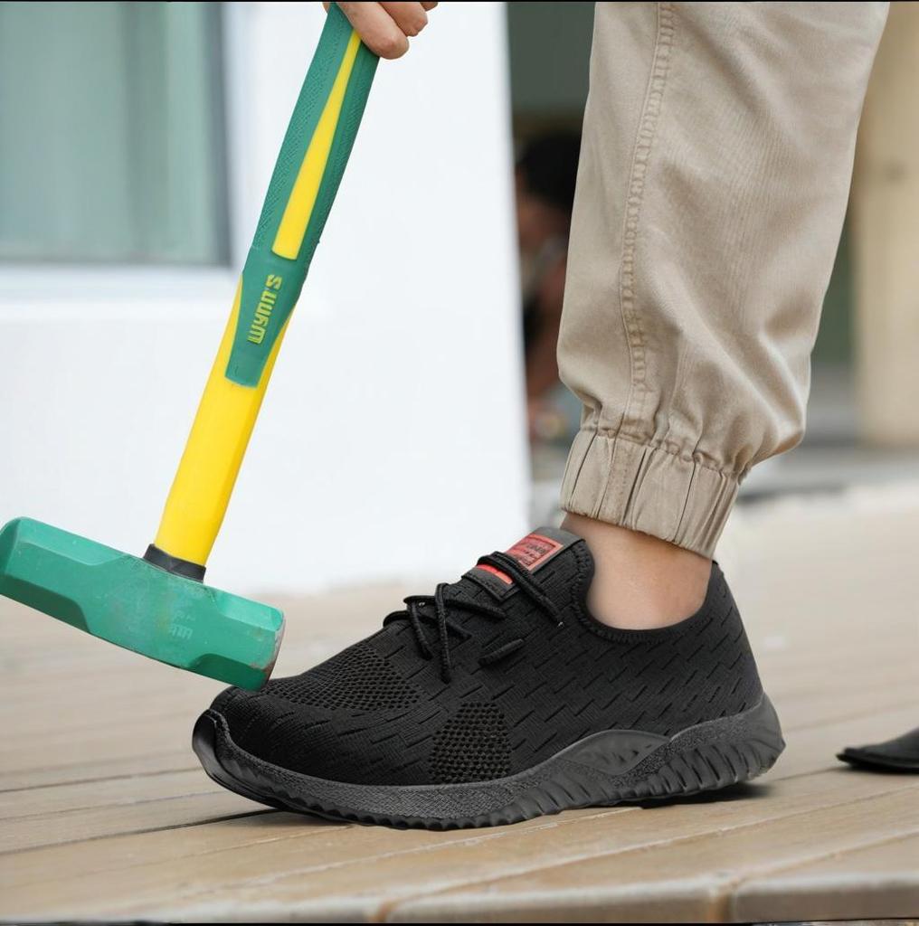 Steel Toe Safety Shoes for Men Lightweight Work Shoes Anti-Puncture Anti-Smash Fashion Safety Sneaker Non-slip Wear Resistant