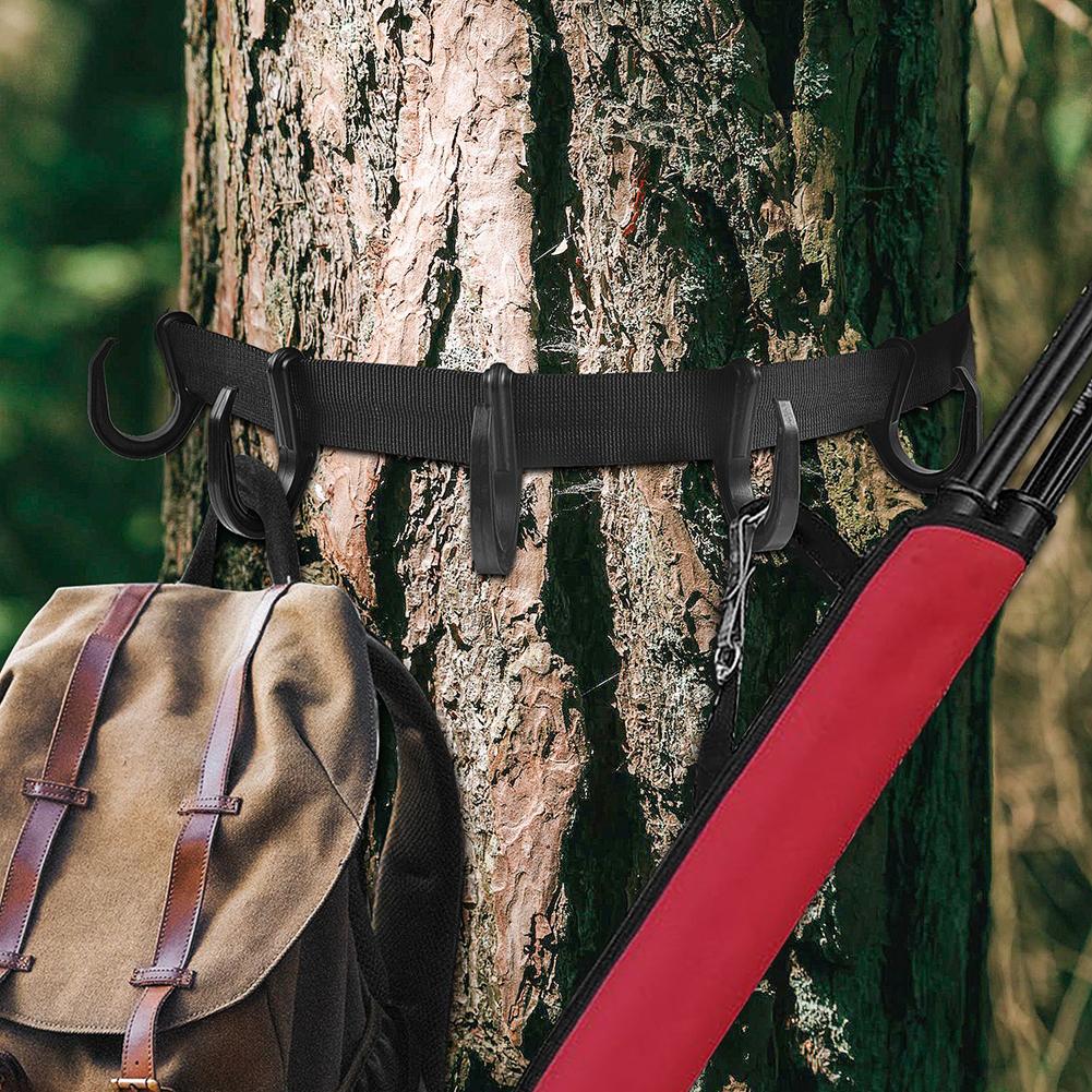 Treestand Strap Multi Hook Hangers Hunting Gear Equipment Hanger With Metal Coated Tree Saddle Platform For Hunting Bow