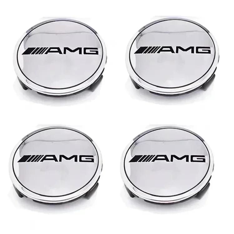 For Benz a24Pcs 75MM Car Wheel Center Hub Caps AMG Wreath for Mercedes Benz GLE GLK SLK CLA CLK W203 W204 W205 W209 W210 W211 W212
