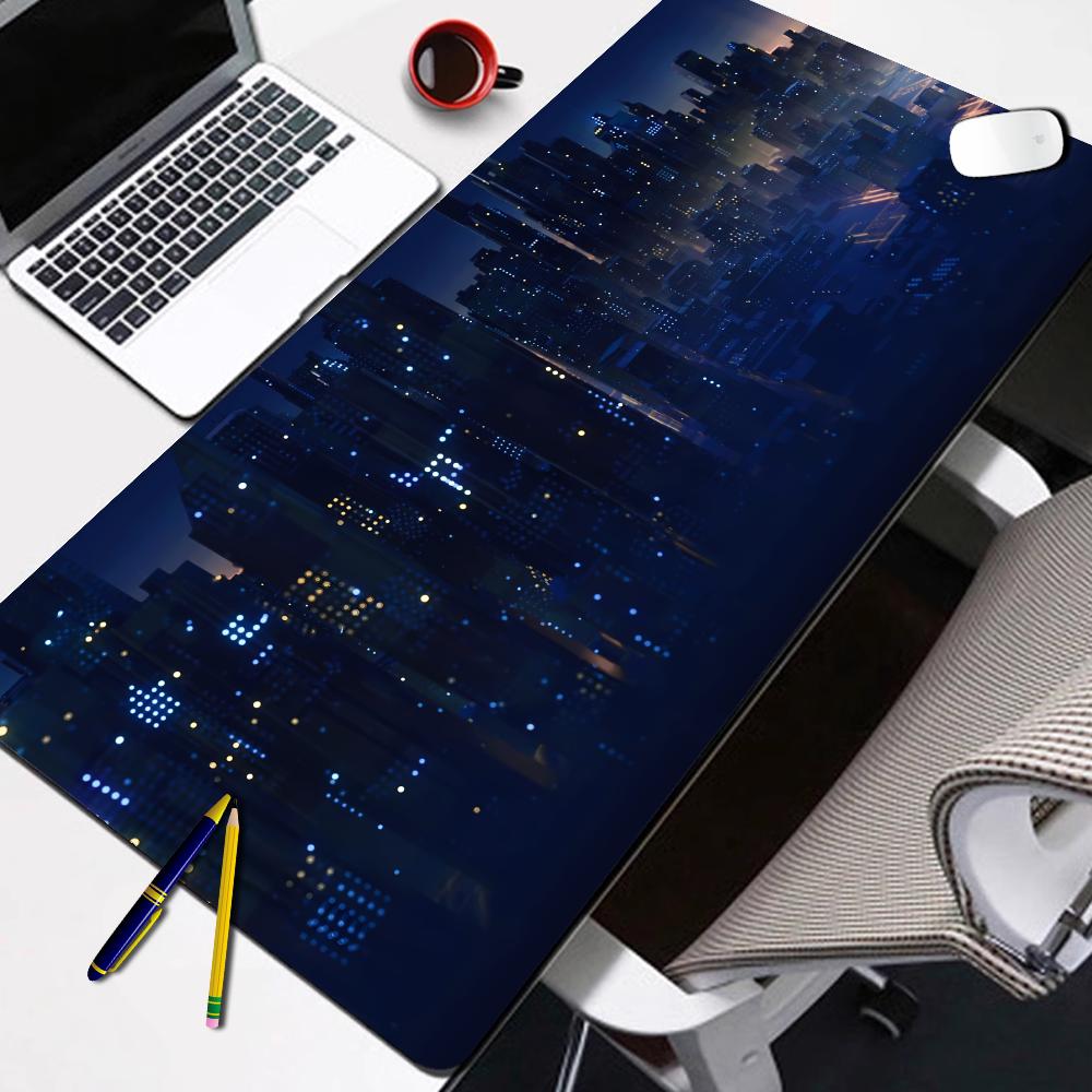 Hybxaxc Bustling City Mouse Pad Large Gaming Gamer Keyboard Nonslip Laptop Tablet Mat Desk Accessory Aesthetic Mini Pc Playmat