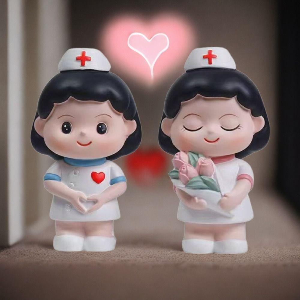 DlY Doctor Garage Kit White Doctor Nurse Model Statue Cute Nurse Baking Ornaments  Gift