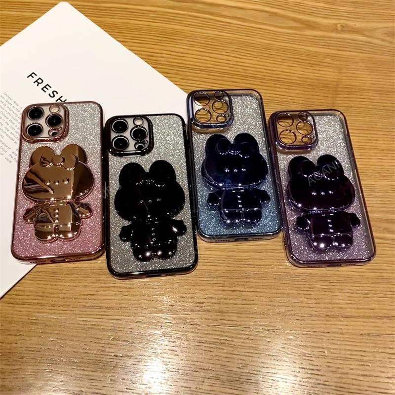 Милый 3D Кролик Макияж Зеркало Подставка Покрытие Чехол Для Samsung Galaxy A53 A33 A13 A52 A32 A72 A23 4g 5g Защитная Задняя Крышка A 52 53