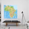 Французская карта-фон-Африканский континент-Топографическая карта страны,Настенный декор,Географический инструмент,Инструменты для туризма
