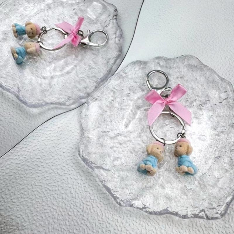 Мультяшный брелок-шарм с щенком, милый кулон, брелок для ключей от машины, украшение для рюкзака, модная бижутерия для женщин, девочек