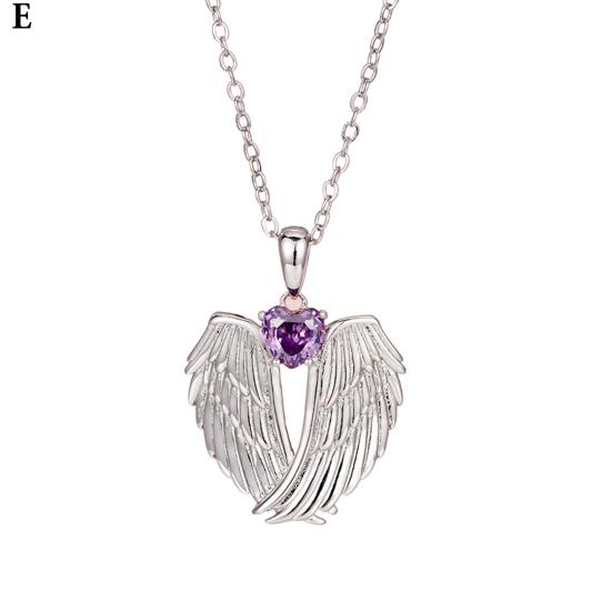 Ожерелье с крыльями ангела, горный хрусталь, крылья хранителя, ожерелье с подвеской, циркон, камень рождения, ювелирное украшение, подарок для нее