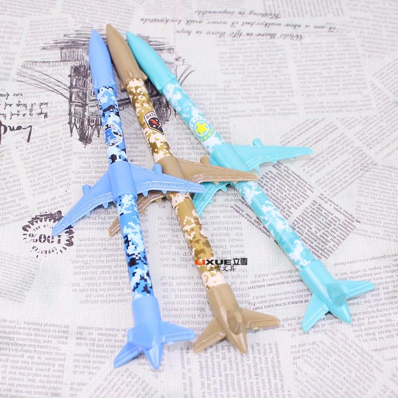 2Pcs Set 0.35mm Cute Camouflage Plane Model Neutral Pen Stationery Snow Firewire Cf Creative