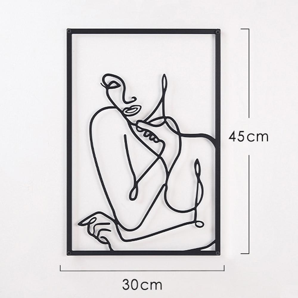 Metal Wall Painting Iron Wall Hanging Decoration Nordic Woman Silhouette Home Decor Macrame Wall Ledges Living Room Decor Gift
