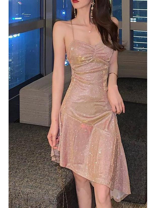 Лето 2025 Сексуальное облегающее платье-слинг с рыбьим хвостом для женщин