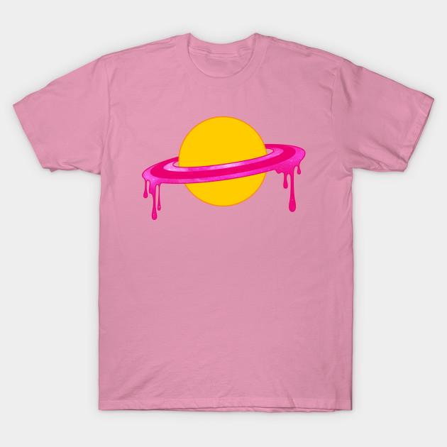 Футболка женская Melting Planet Gold And Pink Harajuku Print Kawaii футболка летняя с коротким рукавом женская футболка топ футболка