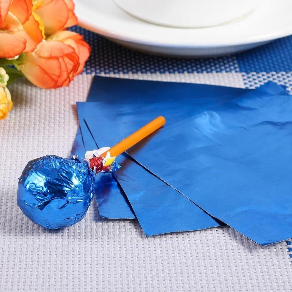 100pcs Glossy Surface Chocolate Wrappers Aluminum Foil Candy Wrappers Party Wedding Birthday