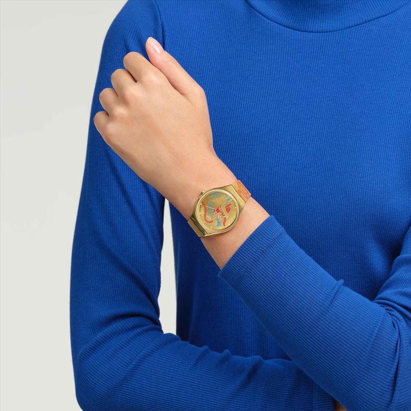 Swatch Унисекс 38мм Желтые часы SYXZ104 SYXZ104