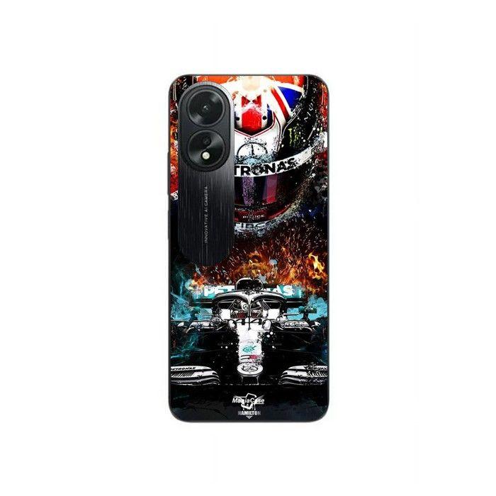 Coque de téléphone - MANIACASE - Oppo A38 - Lewis Hamilton - Noir - Souple - Sportif