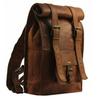Men's Genuine Goat Leather Large Capacity Travel Laptop Backpack - Brown