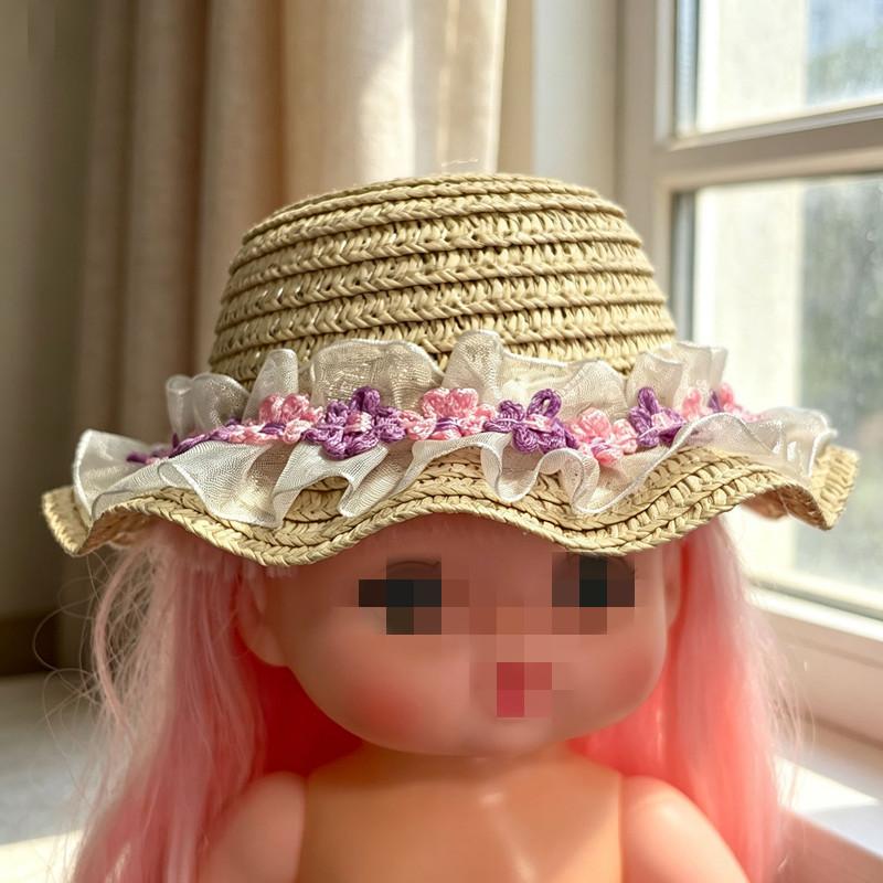 [Cloth Only] 26cm Milo Doll Hat Summer Sun Hat Cute Melo Doll Playhouse Accessory Practice Straw Hat New