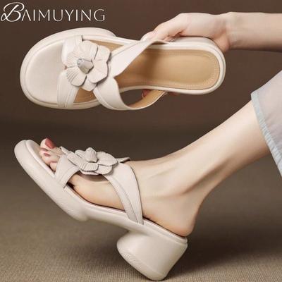 Женские тапочки Босоножки на каблуке Новая летняя обувь 2025 Дизайнерские массивные туфли для вечеринки Женские туфли-лодочки Слингбэки Сандалии