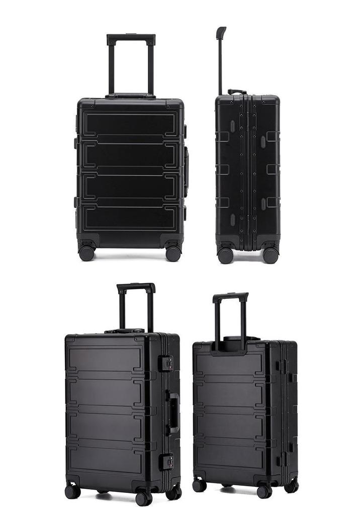 2118 Model 28-Inch Aluminum-Magnesium Alloy Trolley Case with Password Lock and 20 Universal Wheels for Men and Women