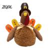 Decorative Turkey Toy Plush for Thanksgiving, Harvest Festival Fall Stuffed Theme Decor with Pilgrim Hat, Plushie Table Centerpiece Decoration