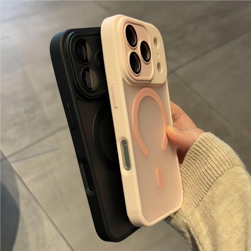 Роскошный противоударный чехол-броня для Magsafe для iPhone 17 Air 16 15 14Plus 13 12 11 Pro, магнитная беспроводная зарядка, прозрачная матовая крышка