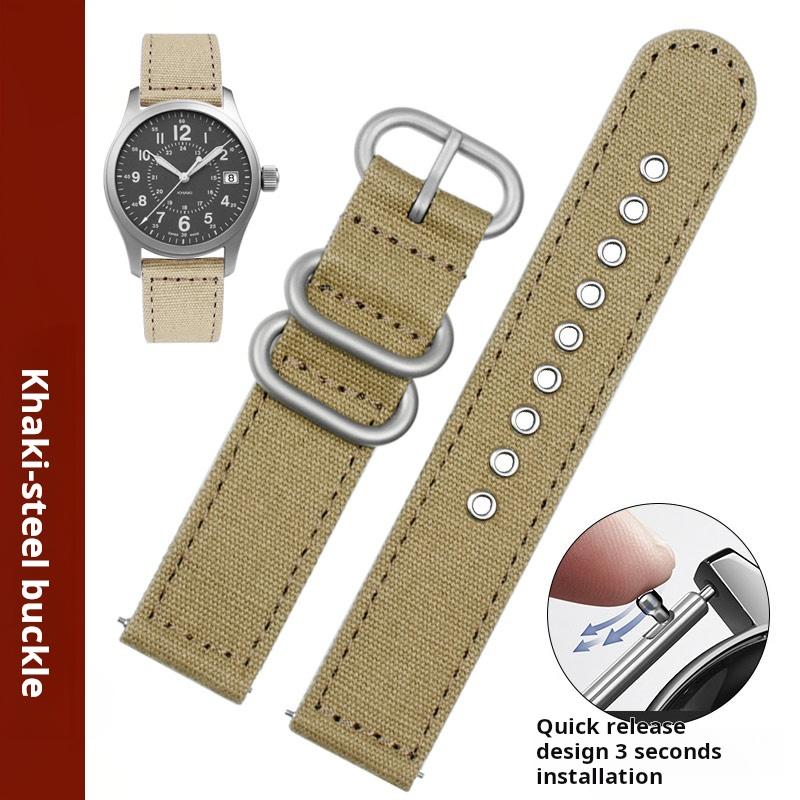 20 мм 22 мм Быстросъемный Мужской Ремешок Для Часов Для Hamilton Khaki H68201993 Timex Citizen Замена Холщового Ремешка Серый Синий Нейлон