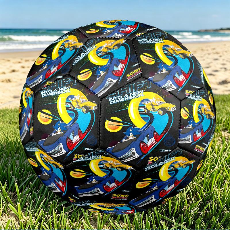 Sonic Print Size 5 Soccer Ball, PU Wear Resistant Football for Match Training and Daily Practice, Birthday Gift for Soccer Fans