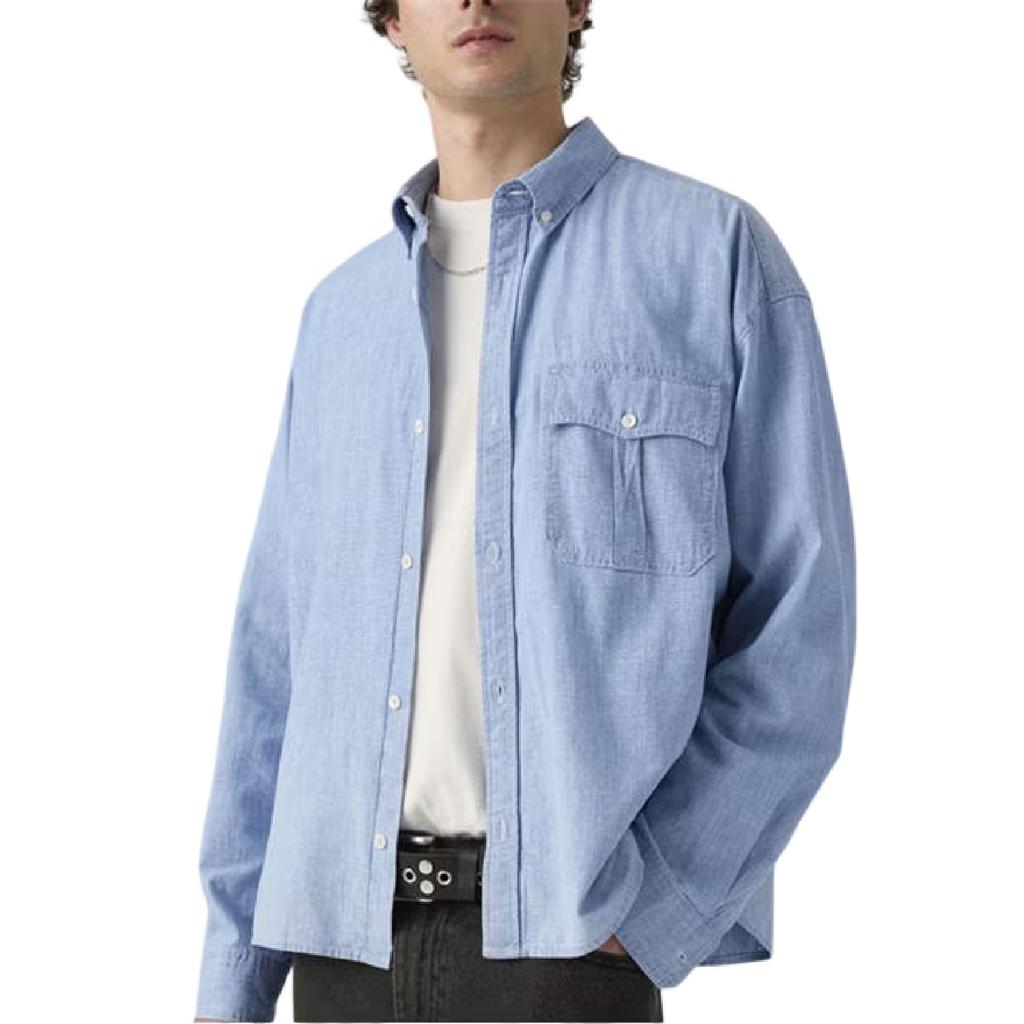 Levis Mens Chambray Cropped Shirt