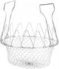 Stainless Steel Foldable Steam Rinse Strain Fry Basket Strainer Net Deep Frying Basket Colander