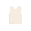 Summer New Product Women's Clothes French Style Design Back Slit Knitted round Neck Sleeveless Short Top 3646008